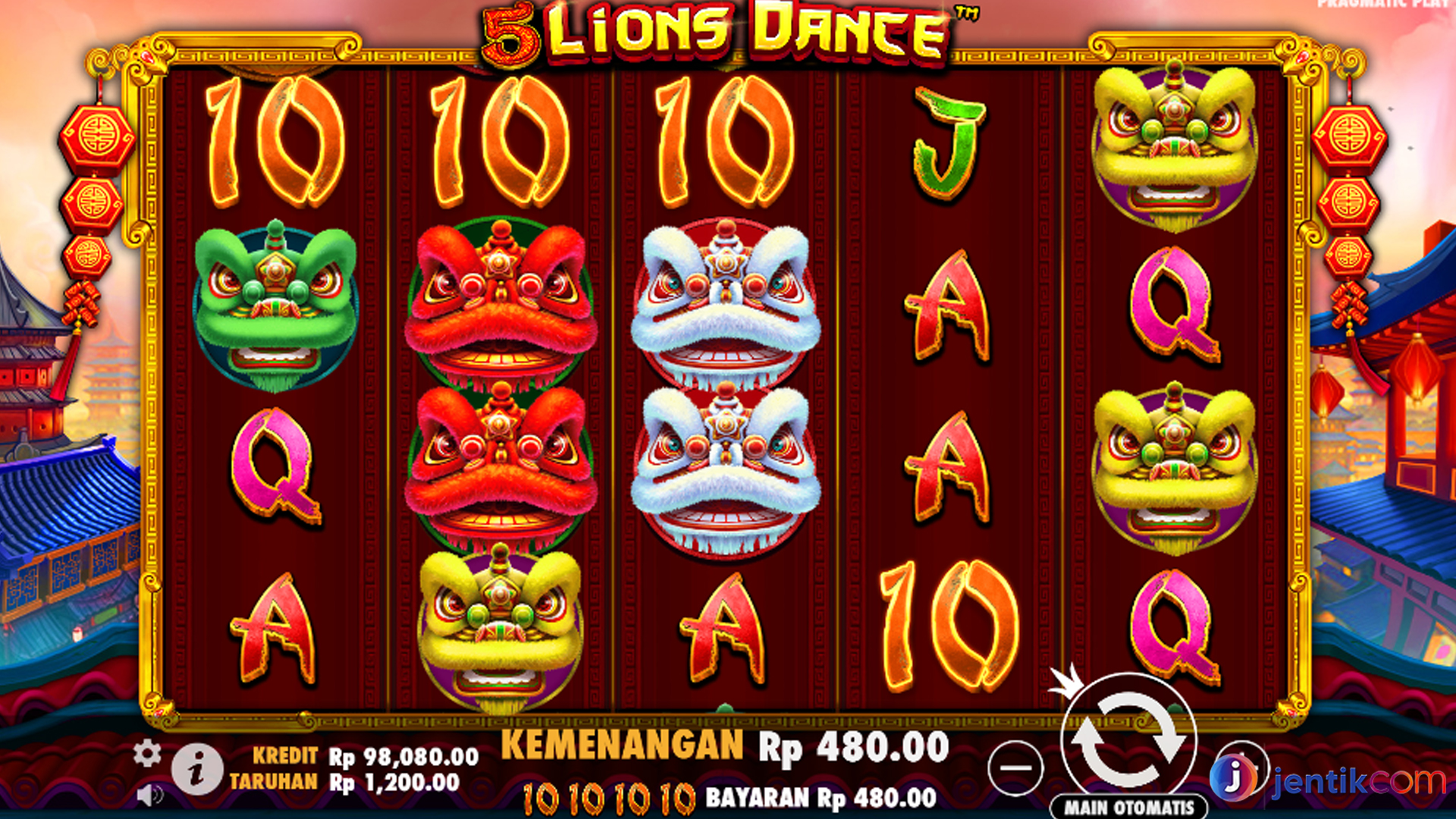 Slot Online Terbaik Sajikan Keberuntungan Lewat 5 Lions Dance